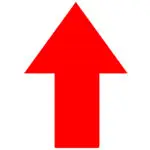 red arrow up white