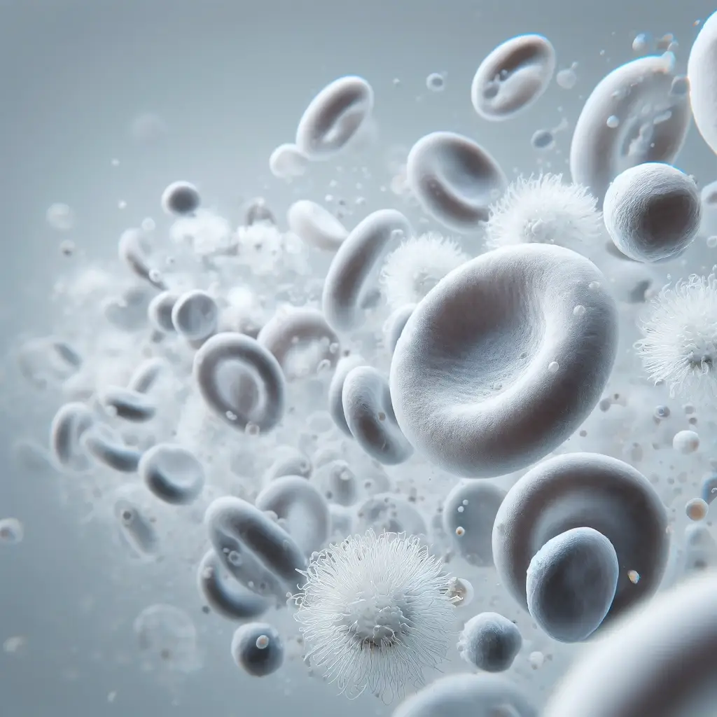 A realistic depiction of white blood cells bilingual book for kids