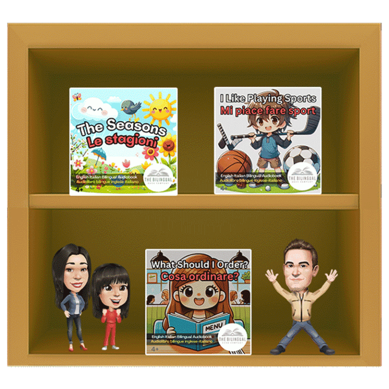 Ages 4 plus italian english bilingual audiobooks bookshelf