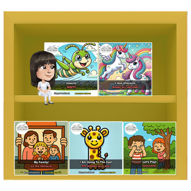 Early readers plus italian english bilingual audiobooks bookshelf