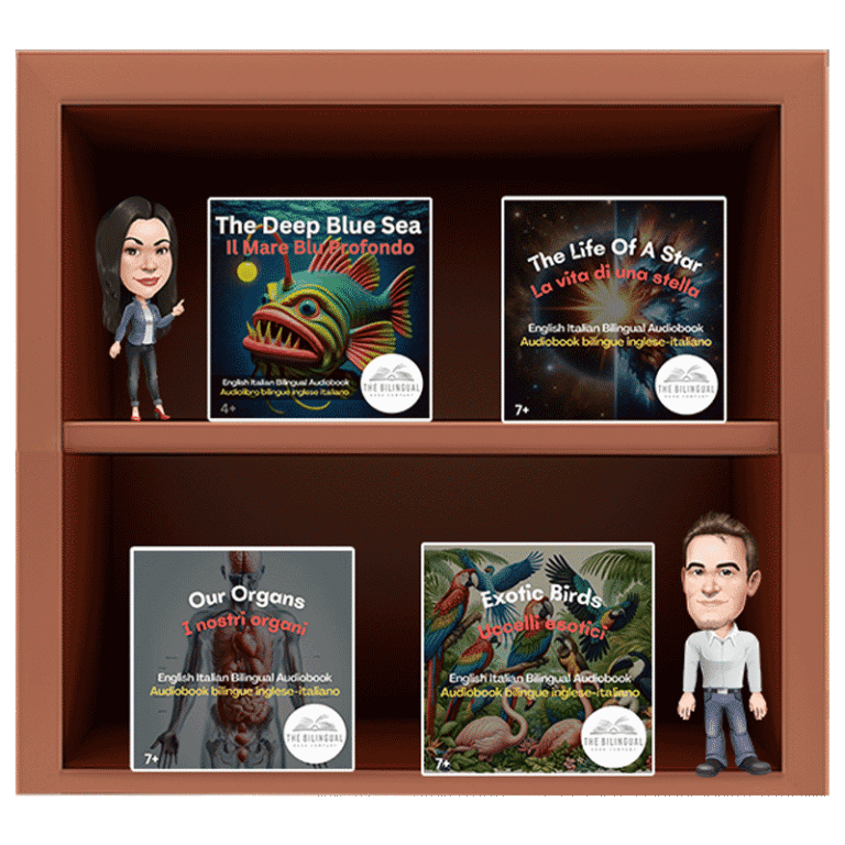 italian english bilingual audiobooks bookshelf ages 7 plus